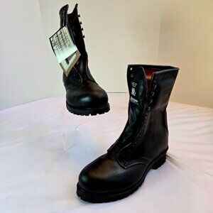 Vintage CAROLINA Men Sub Zero Leather Boots/Steel Toe Logger Boot Sz: 9.5E Black